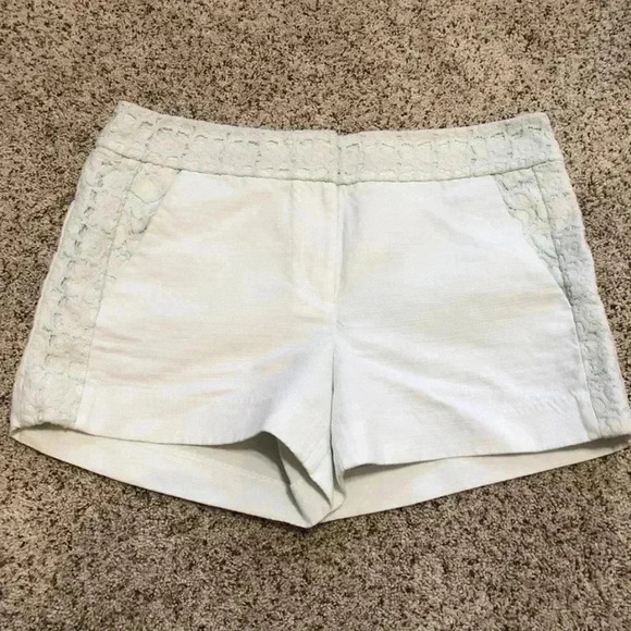 LOFT Pants - LOFT White Lace Trim Shorts—6